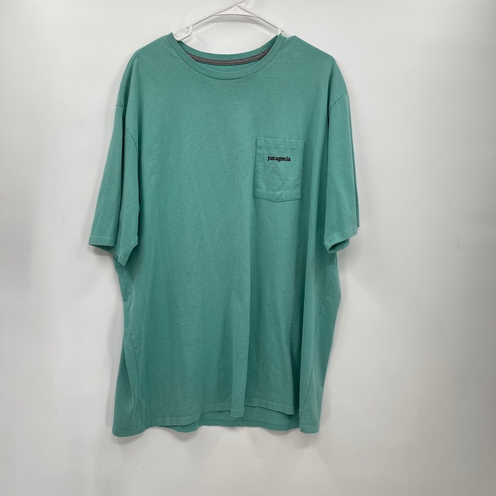 Patagonia Men's Mountain Graphic Pocket T Shirt Teal Green Size XXL